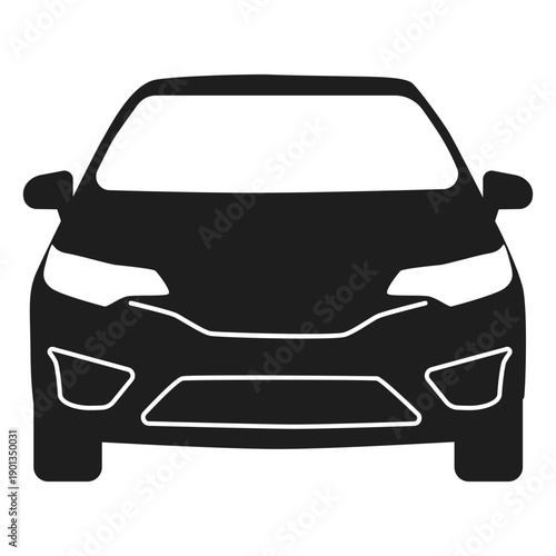 Suv car front view silhouette
