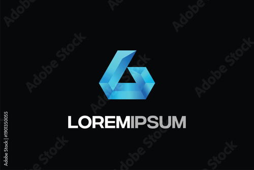 Abstract, triangle, shape, fintech, logo, vector, image, template,