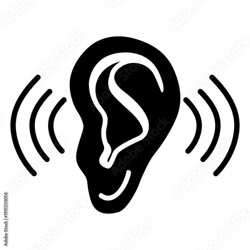 Ear earlobe sound silhouette