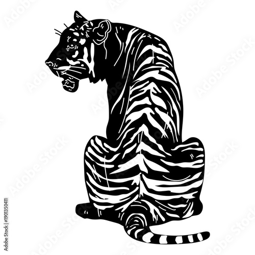 Tiger tail stripe silhouette detail