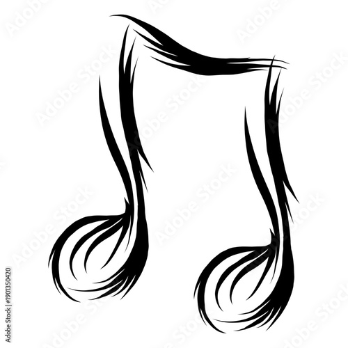 Beamed musical note swirl sketch