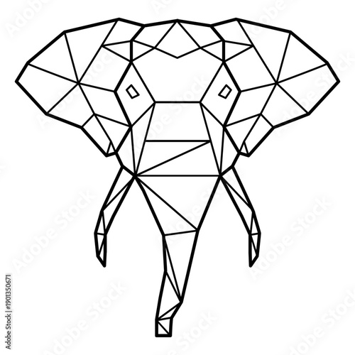 Elephant head polygonal