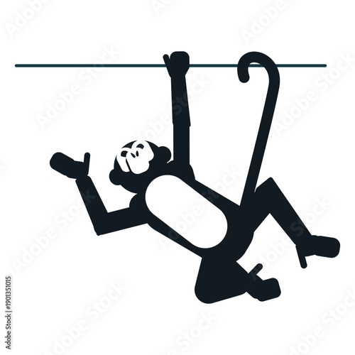 Monkey leg tail muzzle detailed silhouette animal