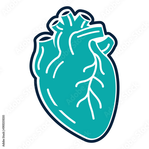 Heart stroke badge sticker
