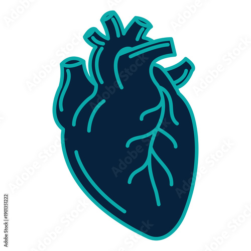 Heart badge sticker stroke