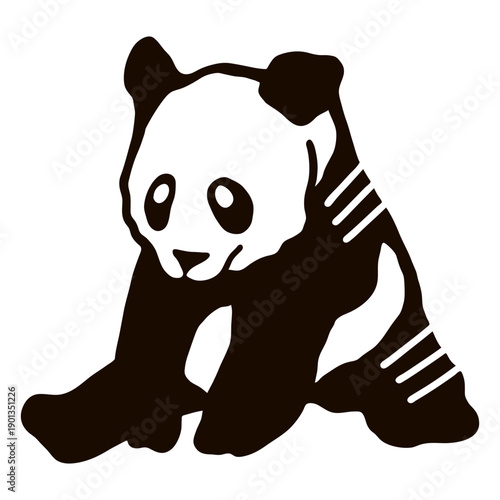 Panda sitting spot ear muzzle fat doodle animal