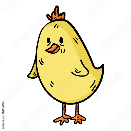 Yellow chick easter illustration