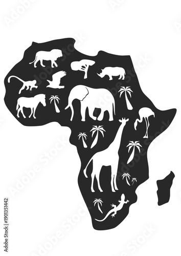 Africa map silhouette