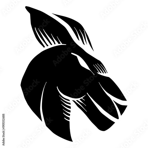 Kangaroo tattoo detailed silhouette