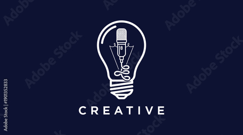 A creative logo with a light bulb and the word creative underneath