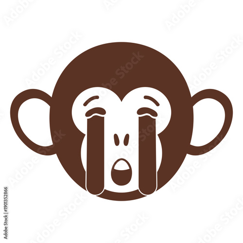 Monkey sad head muzzle flat