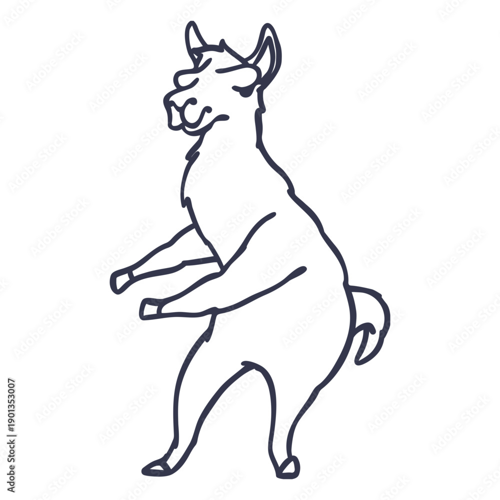 Fototapeta premium Llama dance dancing stroke