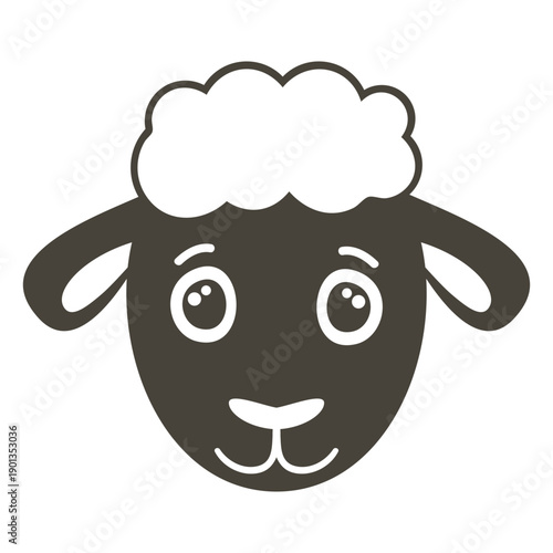 Sheep joyful head muzzle flat