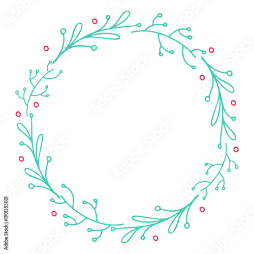 Wreath frame branch leaf badge sticker