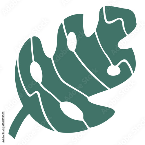 Leaf petal detailed silhouette