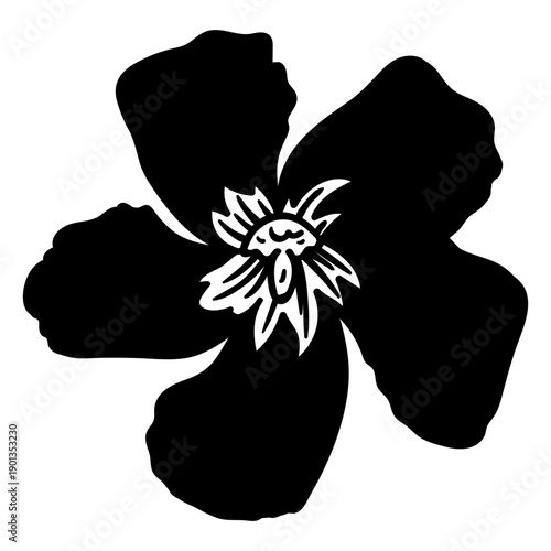 Petal flower silhouette detailed