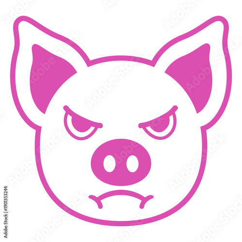 Pig angry head muzzle stroke