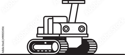Bulldozer icon on transparent background