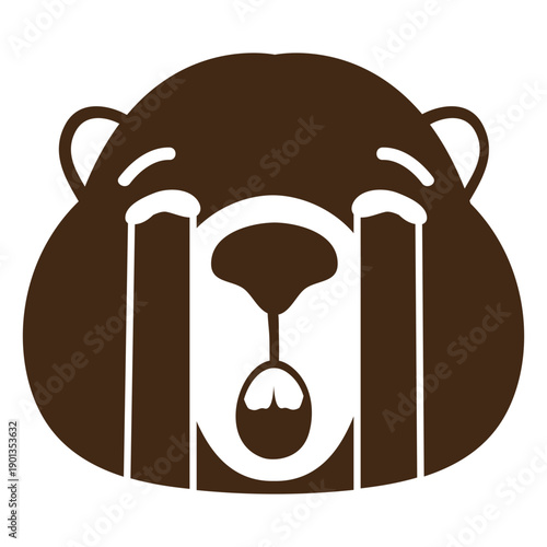 Beaver sad muzzle head flat