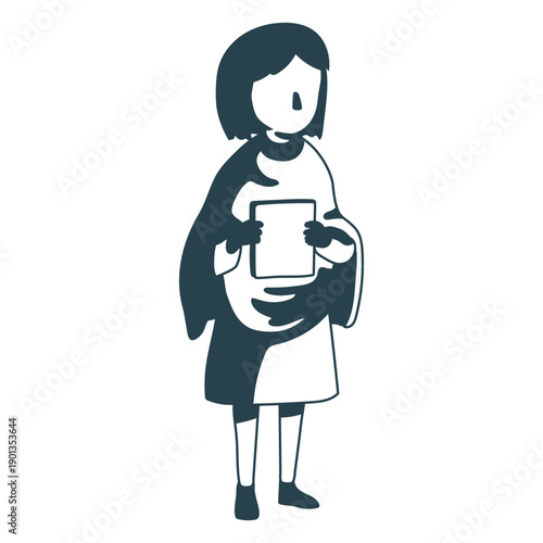 Woman jewish book detailed silhouette