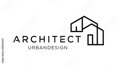 Architect urban design logo with simple house outline