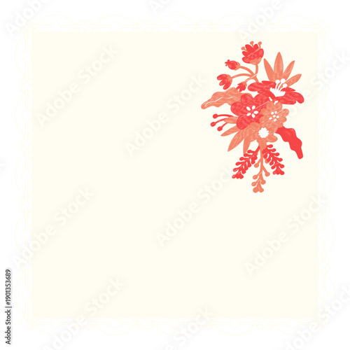 Doily bouquet flower illustration