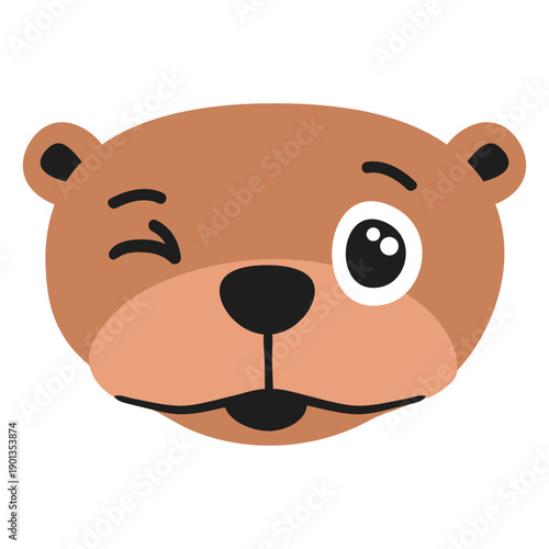 Otter muzzle glad flat sticker