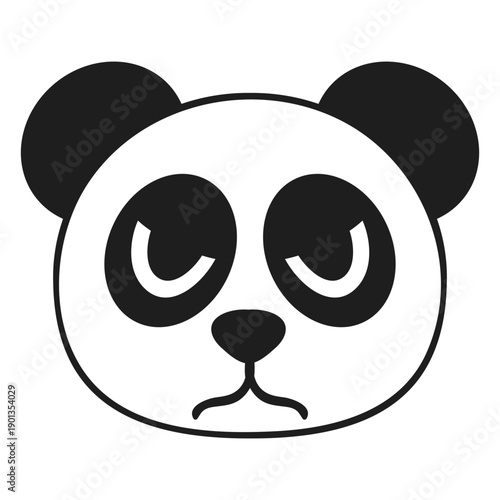 Panda angry head muzzle stroke