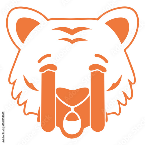 Tiger sad head muzzle stroke