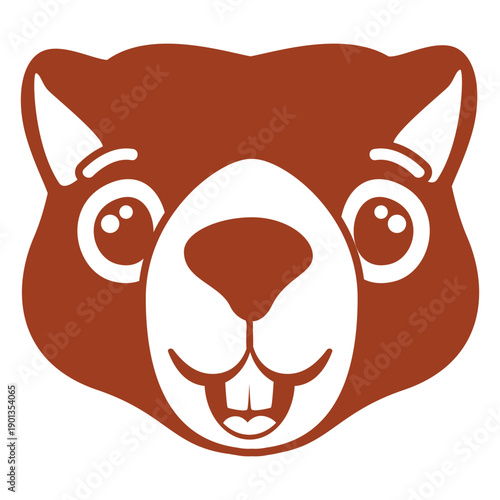 Beaver happy head muzzle flat