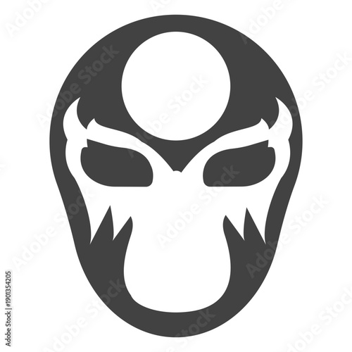 Luchador mask circle silhouette detailed