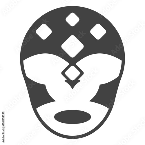 Luchador mask rhomb silhouette detailed
