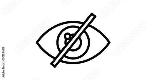 Simple black line art icon representing visibility restrictions or content that is currently hidden from view