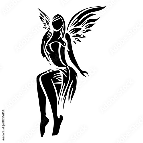 Fairy wing detailed silhouette magic sorcery