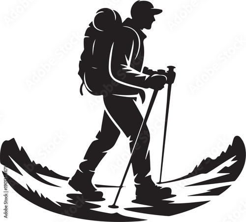 Hiking Adventure Silhouette Art