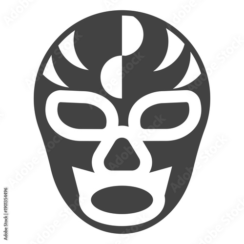 Luchador mask semicircle silhouette detailed