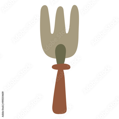 Garden rake brown color