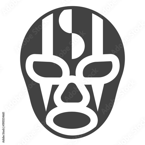 Luchador mask stripe detailed silhouette