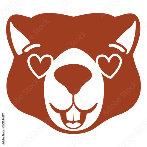 Beaver enamoured head muzzle flat