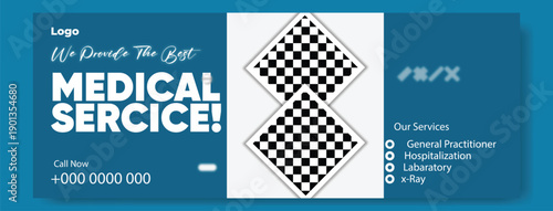 Digital Health Care Marketing Banner Template. Hospital & Clinic Advertising Design Concept. Clean Medical Service Promotional Poster. Healthcare Website Hero Banner Design.	
