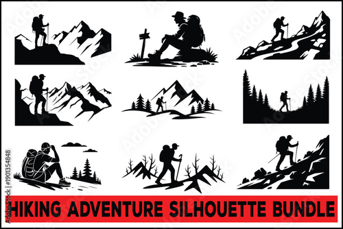 Hiking Adventure Silhouette Bundle