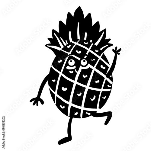 Pineapple ananas detailed silhouette