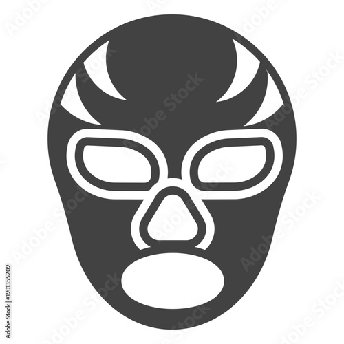 Luchador stripe mask detailed silhouette
