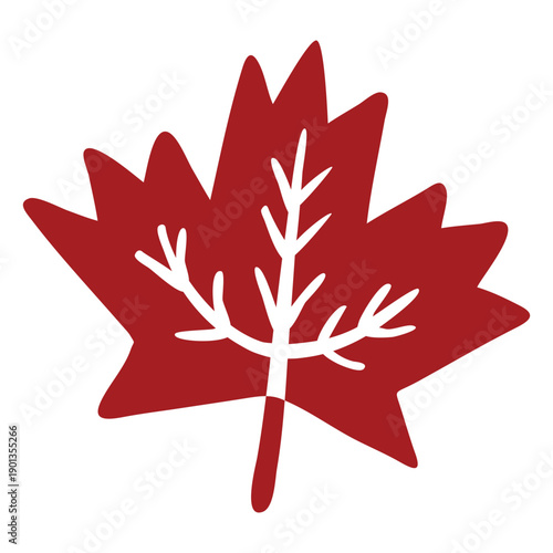 Leaf maple detailed silhouette