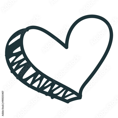 Cute 3d heart stroke