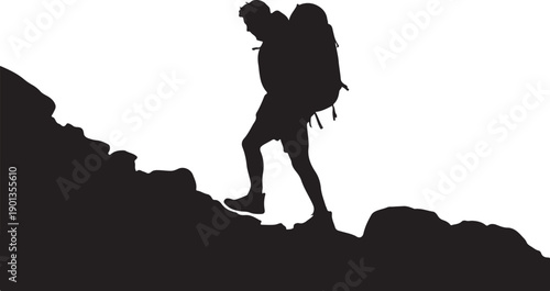 Hiking Adventure Silhouette Art