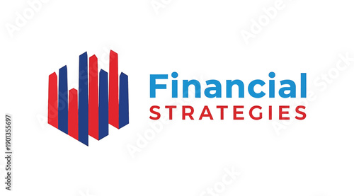Financial strategies logo with red and blue color scheme