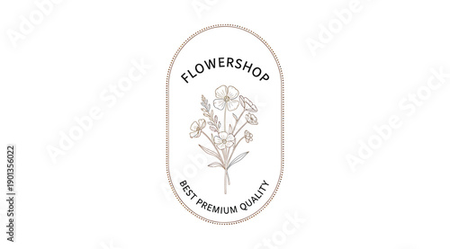 Obraz na plátně A flowershop logo with a floral design