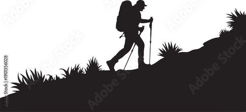 Hiking Adventure Silhouette Art