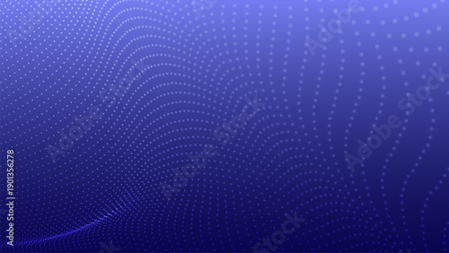 Abstract vector background with a dynamic wave. Streams of bright dots form smooth waves against a light background. The radiating light creates a sense of depth and elegance. Futuristic 3D dot wave.